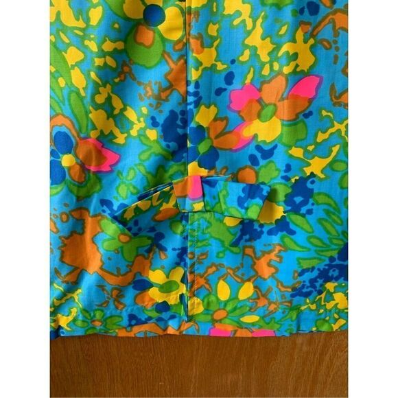 Sears Retro Vintage Floral‎ Shift Dress Blue Multi Size S - Picture 8 of 11
